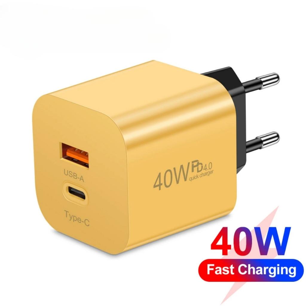 40W Fast Charging USB PD Charger Adapter Quick Charge 3.0 Mobile Phone PD Wall Charger EU/US Plug