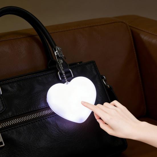 Rechargeable Handbag Light Heart-Shaped Night Portable Purse Lamp Light with Automatic Sensor for Women Girls Mothers