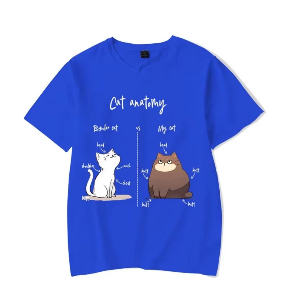Cat Anatomy Graphic T Shirts Funny Cat Tshirts Short Sleeve Tops Oversize T-shirt Fashion Harajuku T-shirts Men Brand T-shirt
