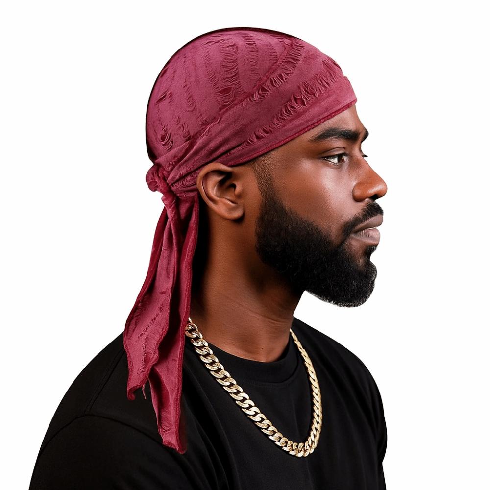 Cotton Long Tail Pirate Cap Headband Hole Bandana Cap Punk Hip Hop Bandana Headscarf  Moto Bike