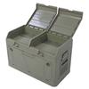 Outdoor Storage Box 2 Tier Large Capacity Foldable Stackable Water Proof Dust Proof Camping Storage Bin for Picnic Gears Snacks Clothes OD Green