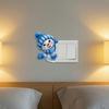 Easy Apply Socket Cover Cute Snowman Switch Sticker, Self-Adhesive PVC Decorative Decal, Blue And Christmas Wall Decal White Winter Theme Art