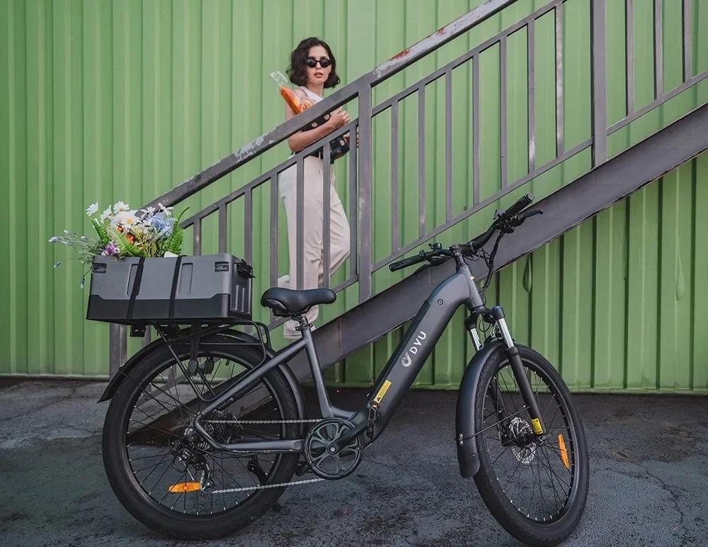 DYU C1 Electric Bicycle, 48V 10AH Battery, 350W Motor, 26 Inch Tires, Max Speed 25 km/h, 55 Range, E-Bike