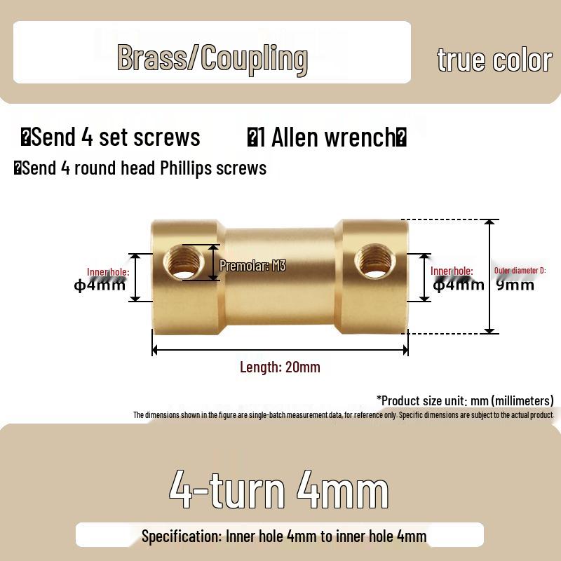 Brass Shaft Coupling Connector for Transmission (2-5mm)
