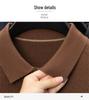 2025 Thickened Winter Men's Lapel Knitwear - Solid Color Business T-Shirt for Middle-aged and Young Men