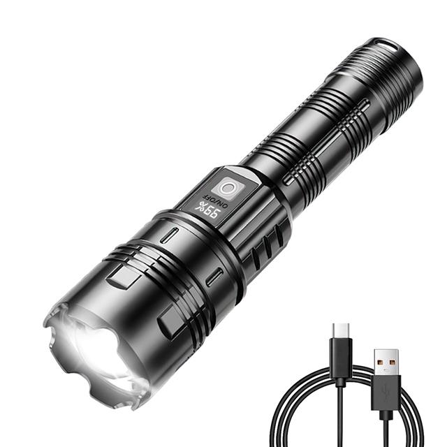 Portable Powerful LED Flashlight Built-in Battery Type-C Rechargeable Outdoor Long-range Camping Emergency Tactical Flashlight