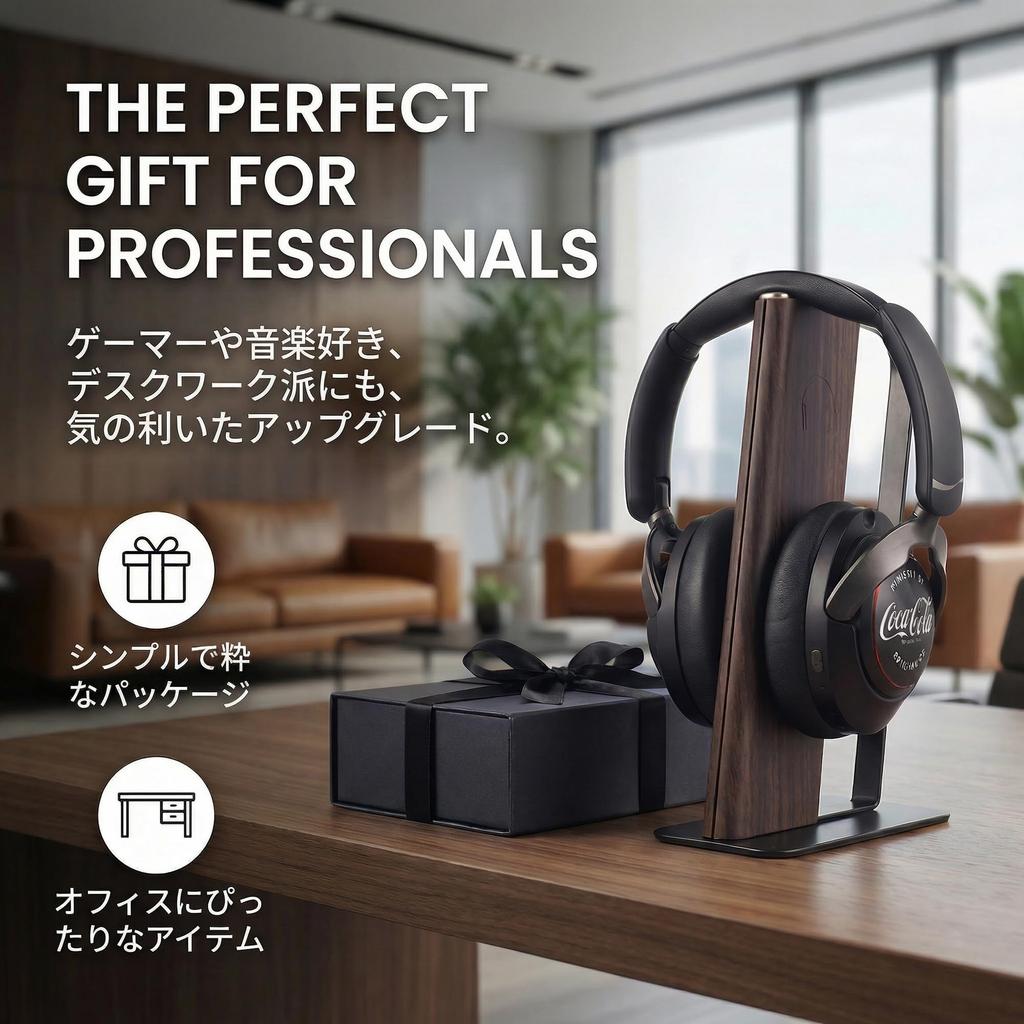 Bitze Luxury Headphone Desktop Headset Classic No Assembly High Compatible with and Wireless Headphones Stand, Holder, Wood-Style Design, Required,