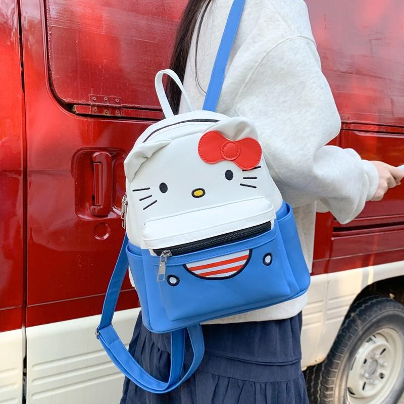 Schoolbag Cartoon Cat Backpack Lightweight Versatile Trend Girls Travel Shopping Backpack Trendy Cute Student School Bag