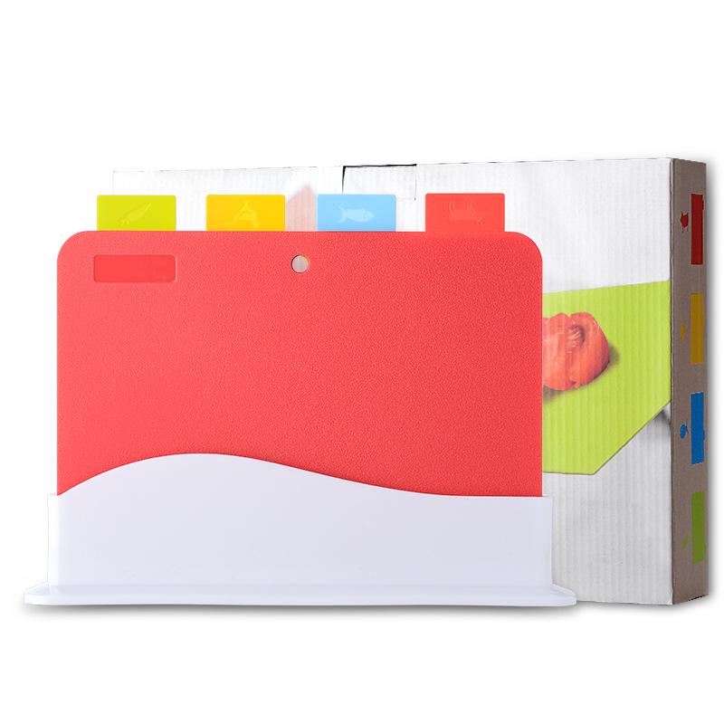 PP Plastic Cutting Board Set with Storage - 4 Piece, Multi-purpose for Kitchen, Fruit, and Food Prep