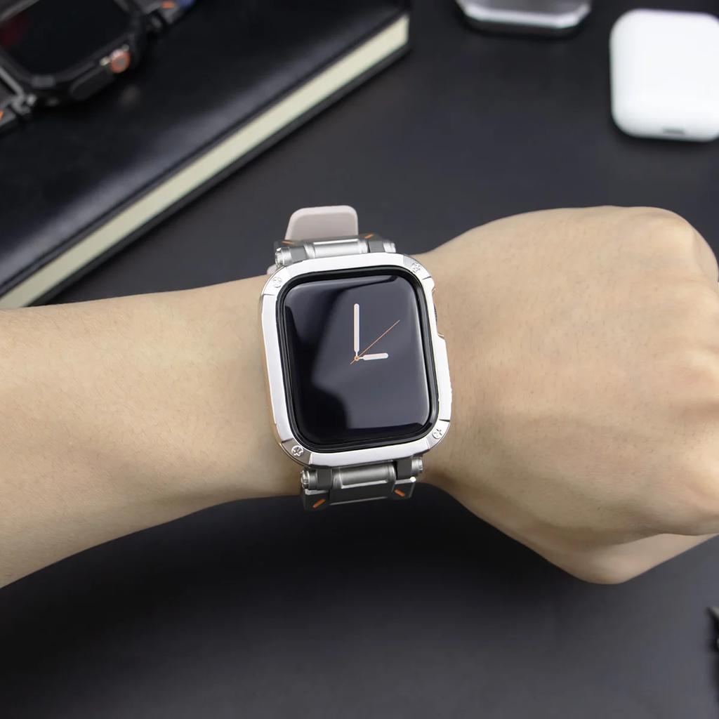 Silicone Strap+TPU Case for Apple Watch Band Ultra2 10 46mm 49mm 44mm 45mm Protector Cover Bracelet for IWatch Series 9 8 7 6 SE