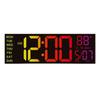 Wall Mounted Digital Clock with Large LED Numerals, Multi-Color Changing Display, Remote Control, Adjustable Brightness for Home Wall