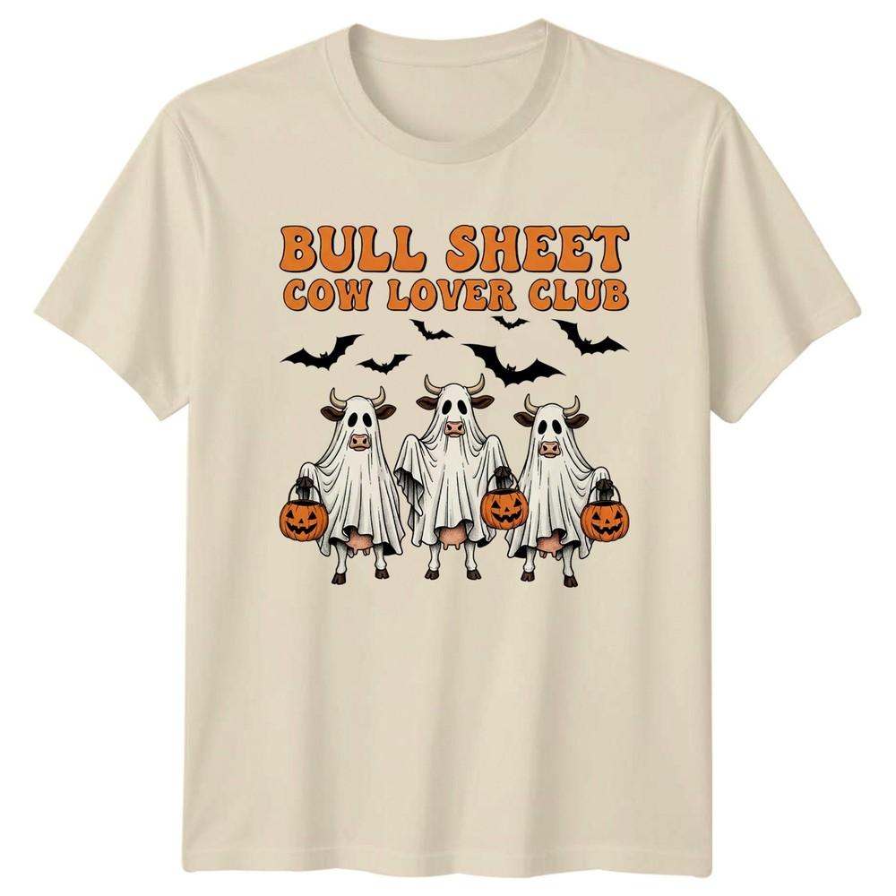 Bull Sheet Cow Lover Club TShirt Ghost Cow Halloween Gift For Him And Her