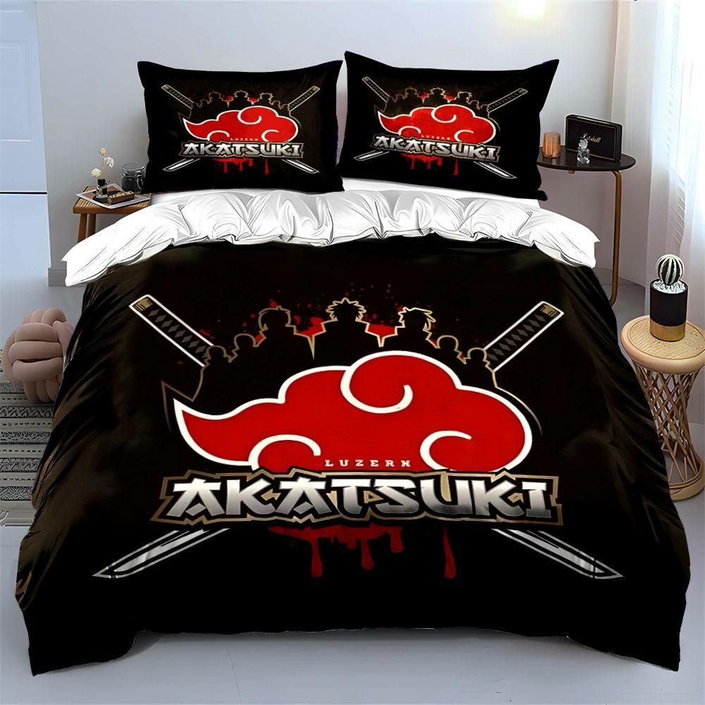 Ninja organizations in Japanese anime Bedding Set for Kids Luxury Gift 3pcs Digital Print Comforter Set Soft Comfortable
