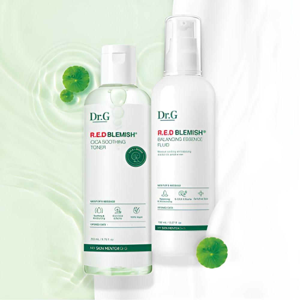 Dr.G Red Blemish Cica Toner & Lotion Set Soothing Hydrating Sensitive Skin Care Set 200ml + 150ml