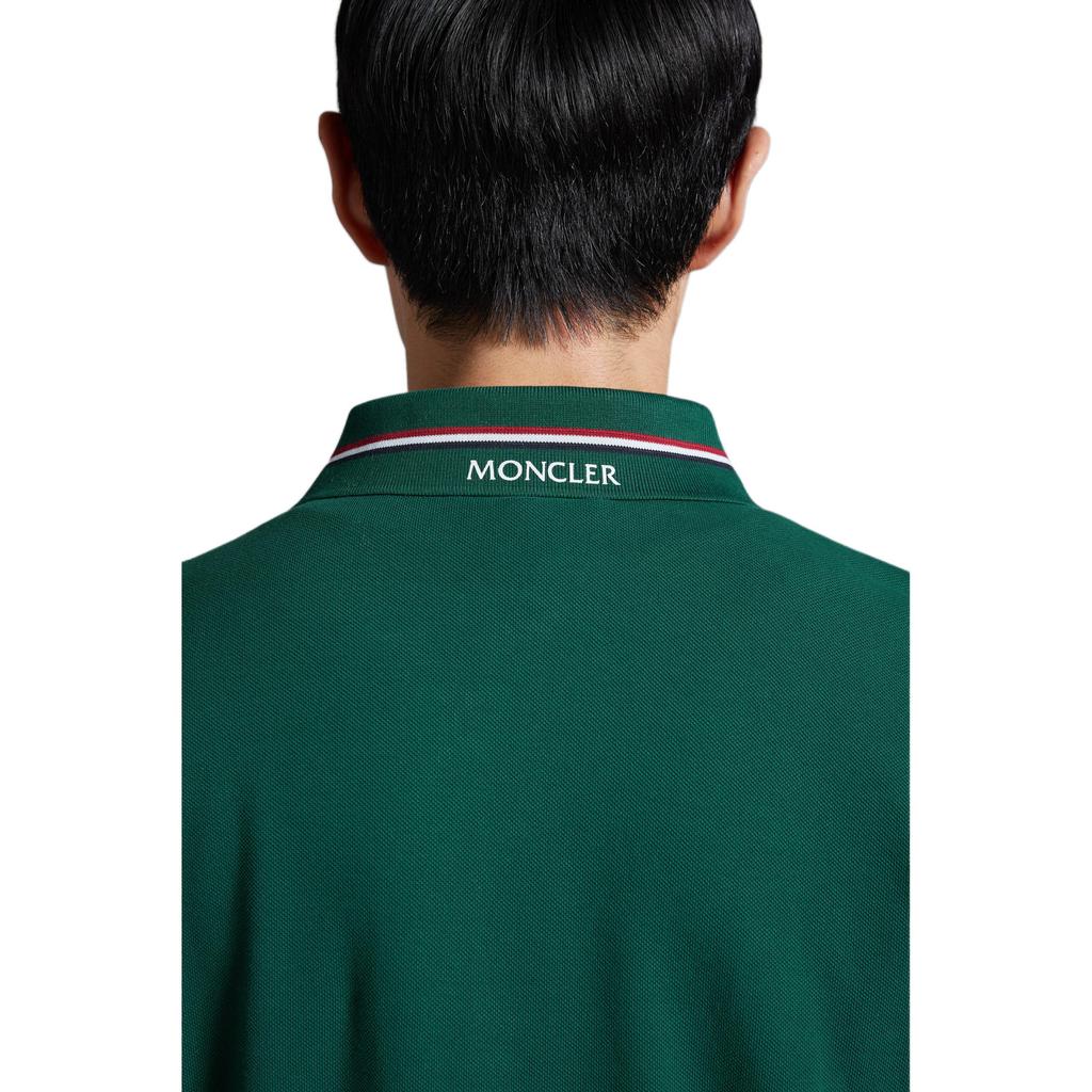 Moncler Comfortable Loose Fit Logo Pattern Polo Shirt Men Tops Olive-Green J10918A0002189A16875