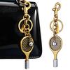 Tennis Keychain Pendant Sports Style Mini Racket Ball Engraved Design