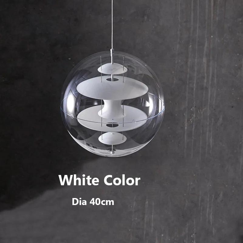 Modern Nordic Globe Ball LED Planet Pendant Light Danish Acrylic Hanging Lamp Living Room Dining Home Decor Suspension Lustre