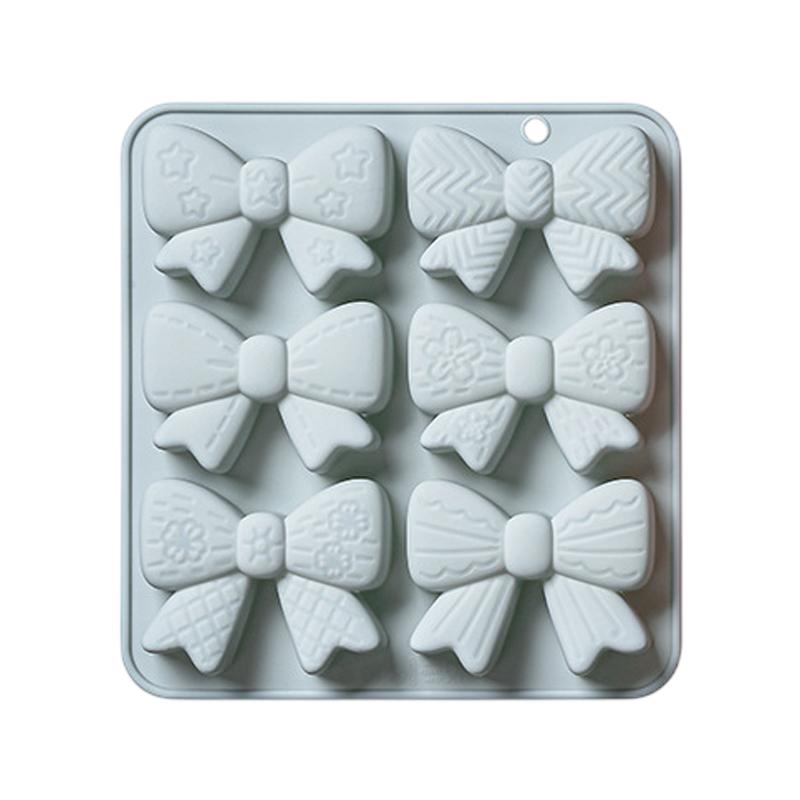 Silikonowa Forma Czekoladowa Kokardka, 6 Komór Mini Kokardki Forma na Cukierki Kokardka Forma na Cake Pop DIY Toppery do Babeczek Dekoracja Ciasta