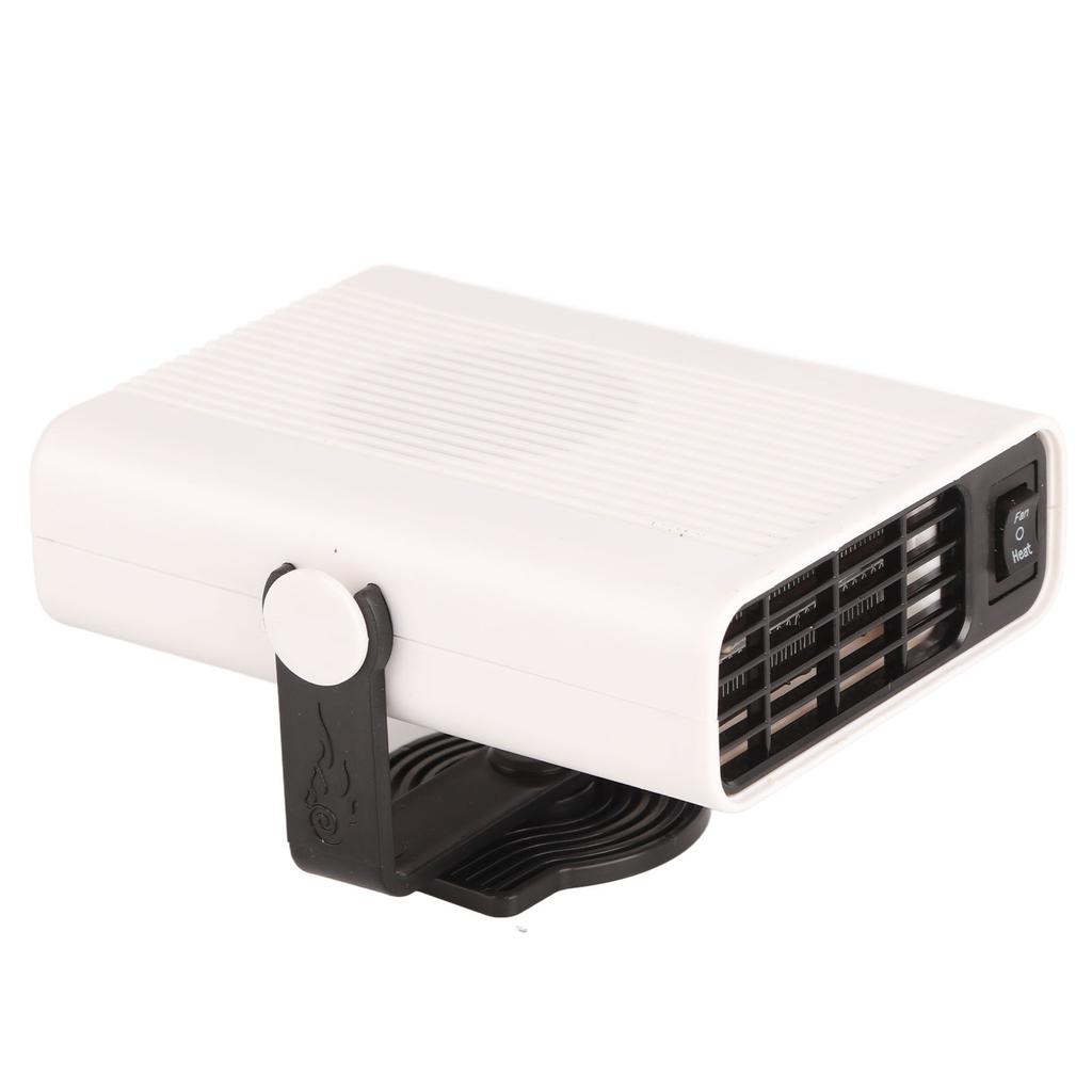 Car Heater 360 Degree Rotating Quick Heating Portable Cigarette Lighter Defogger Defroster for Truck 24V White
