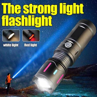 Lanternă LED de Mare Putere 60W Baterie Încorporată Reîncărcabilă USB Lumină Puternică Rază Lungă Torță Tactică Lampă de Camping în Aer Liber Pescuit
