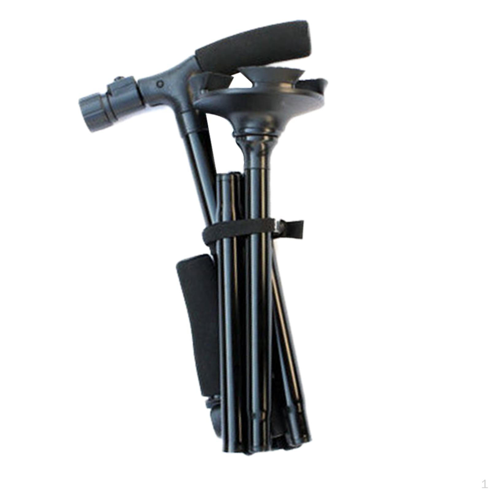 Folding Walking Cane with LED Light for Climbing Stable Disabled