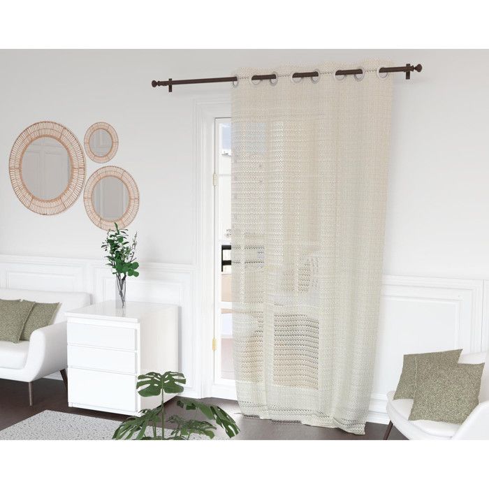 Voile à oeillets 135x250 cm ARTHUR beige, par Soleil d'Ocre