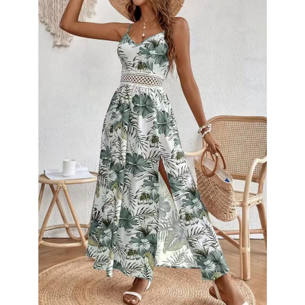 Dress, Elegant V-neck Sleeveless Camisole Dress, Suitable for Spring and Summer, Women's Clothing