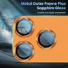Metal Tempered Glass Lens Protector Orange Full Cover Camera Lens Cover Strong Adsorption for iPhone 17Pro/17 Pro Max