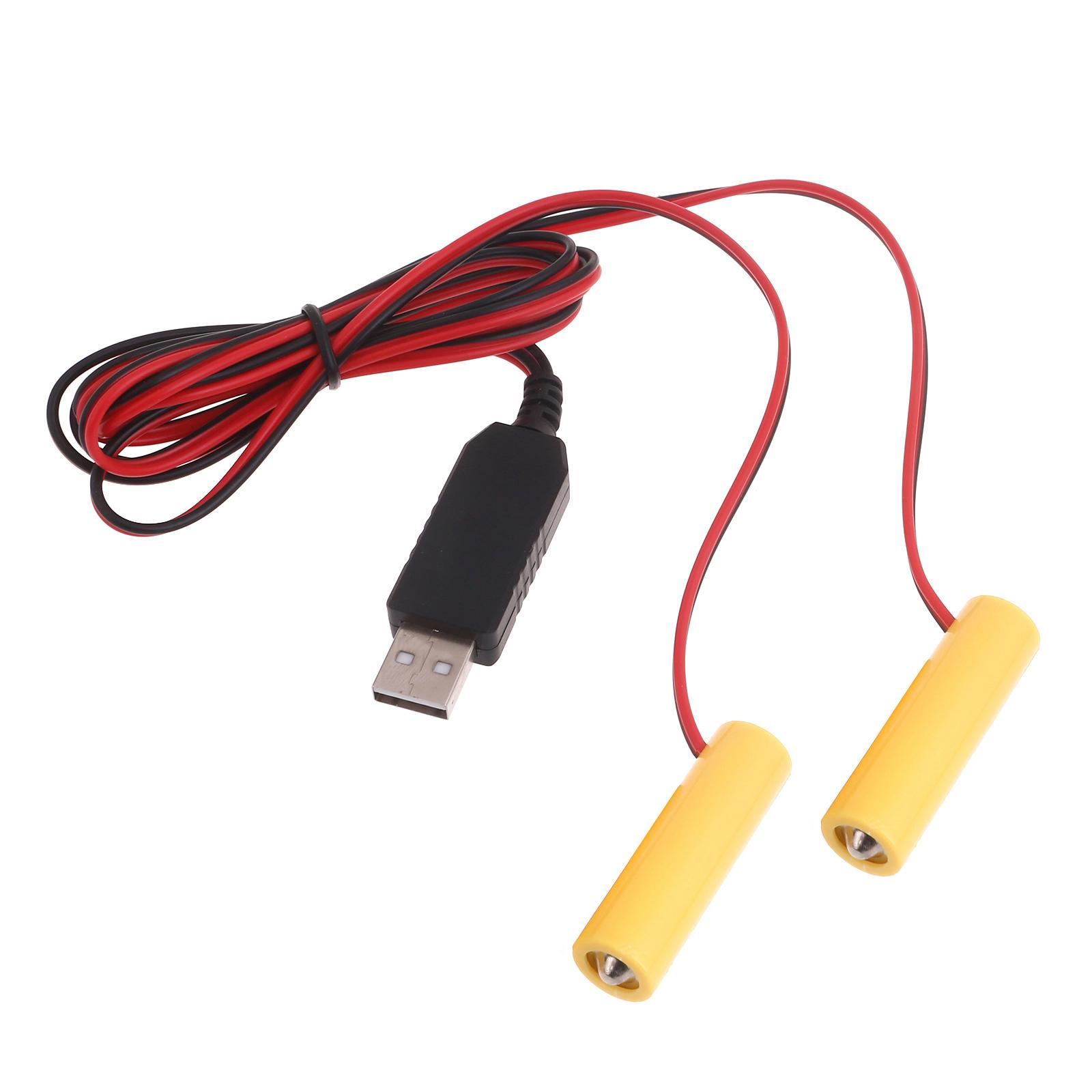 

1.5V 2in1 AA LR6 Батарейный заглушки USB-кабель для электронных игрушек, фонариков, часов, рождественских лент