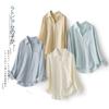 Autumn new casual design Lyocell Tencel shirt single-breasted cardigan long-sleeved shirt jacket women