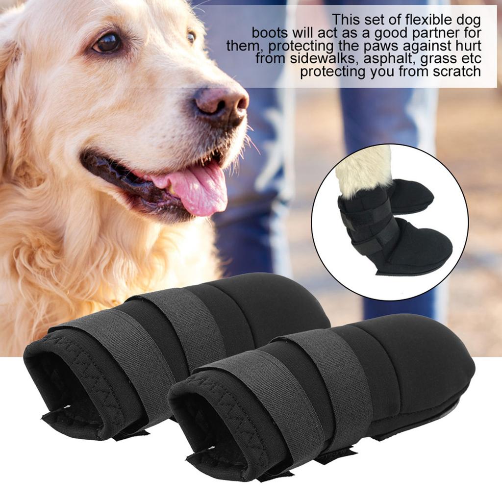 2pcs Dog Boots Shoes for Different Size Dogs with Two Adjustable Straps AntiSlip Sole XL
