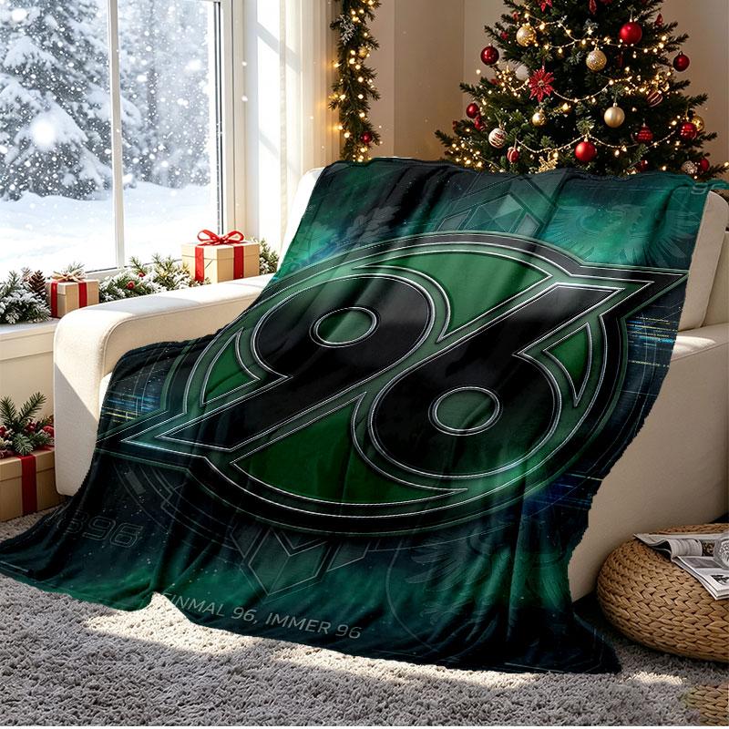 Hannover 96 Football Pattern Blanket for Home Decoration, Bed, Sofa, Car Travel, Camping, Suitable for All Seasons, Birthday Christmas Gift
