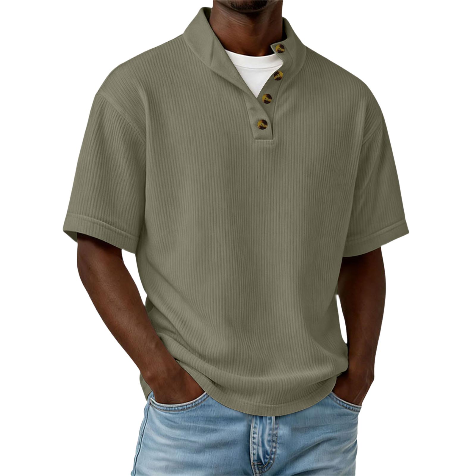 

Мужская повседневная рубашка с коротким рукавом L армия зеленый