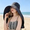 Wide Brim Shawl Sun Hat For Women Neck Face Cover Protection Fisherman Hat With Ponytail Hole Beach Travel Outdoor Photography