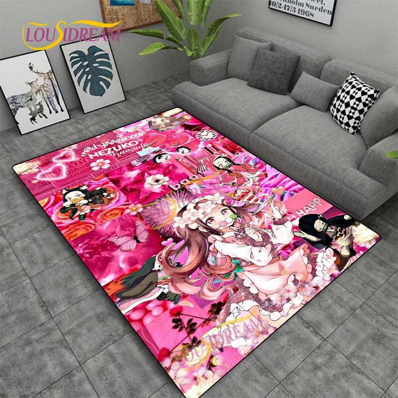 Demon Slayer Japan Cartoon Rug Kitchen Mat Bedroom Door Rug Living Room Carpet Children Game Soft Mat