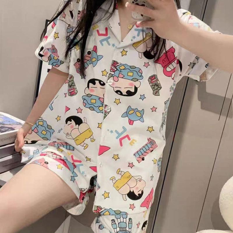 Jiikawa Wusachi Pajamas Women's Spring Summer Cotton Short Sleeve Student Loose Large Size Summer Small Hachi Loungewear