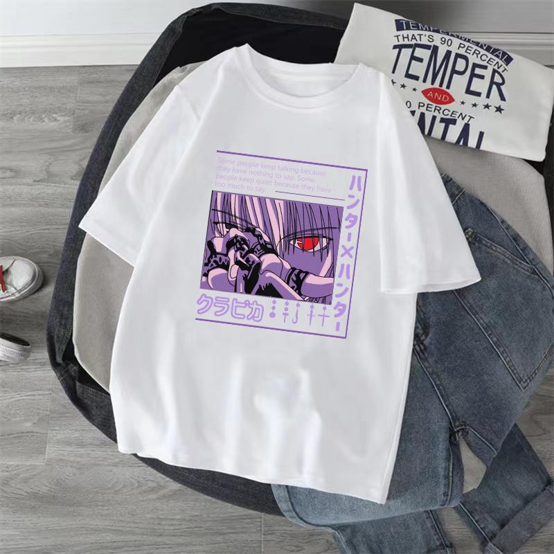 Anime Hunter X Hunter Tshirt Japan Unisexga Hisoka Killua Zoldyck Kawaii Funny T Shirts Kurapika Devil Eye Short Sleeve Tee Tops