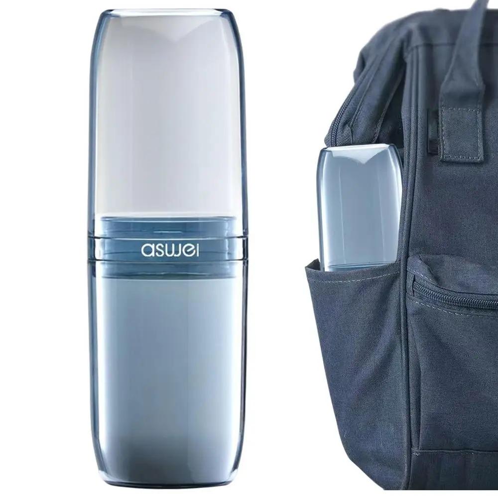 4 Pcs Travel Storage Cup Travel Portable Toothbrush Cup Home Dental Cylinder Toothbrush Storage Box Travel Home Wash Set