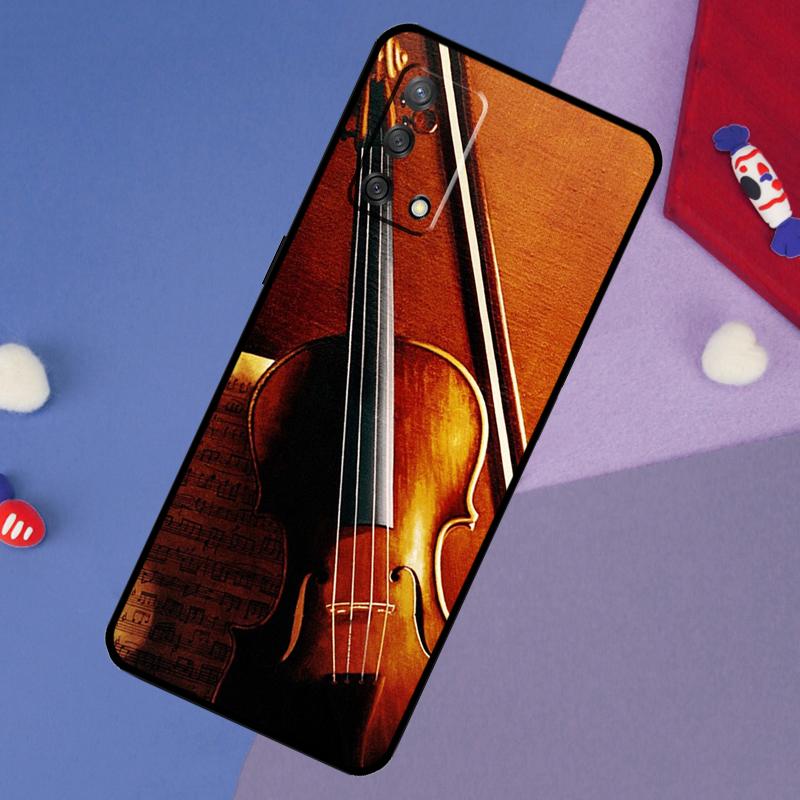 Music Violin Case For Oppo A17 A60 A40 A80 A16 A76 A96 A98 A58 A78 A18 A38 A57 A74 A54 A94 A15 A5 A6 Pro