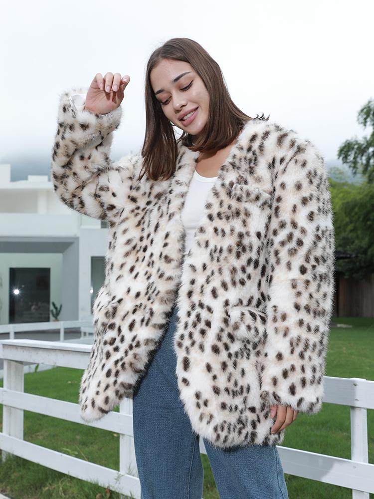 Faux fur For Women Environmentally Friendly Fur Leopard Print Style Autumn And Winter Loose Fit One Size Fits All