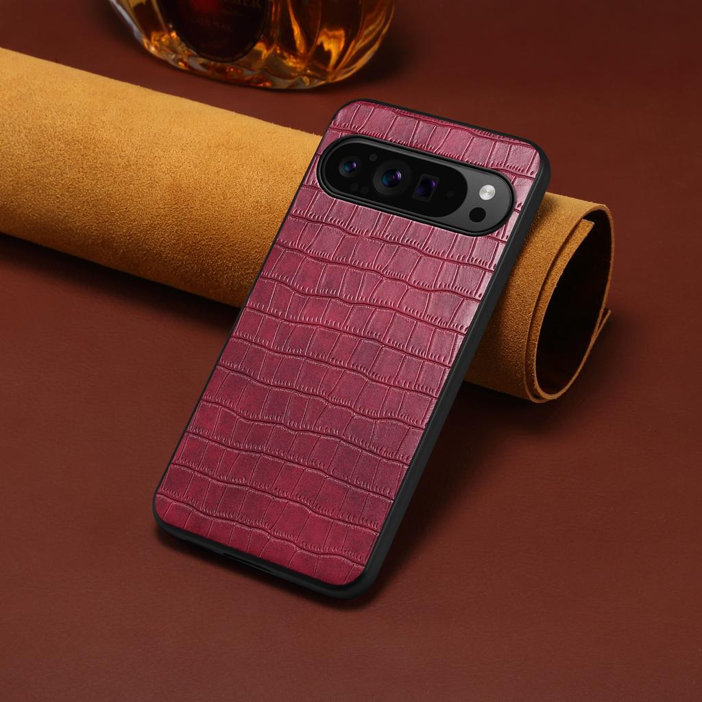 For Google Pixel 10/Pixel 10 Pro Case Crocodile Texture Design Leather Slim Back Cover