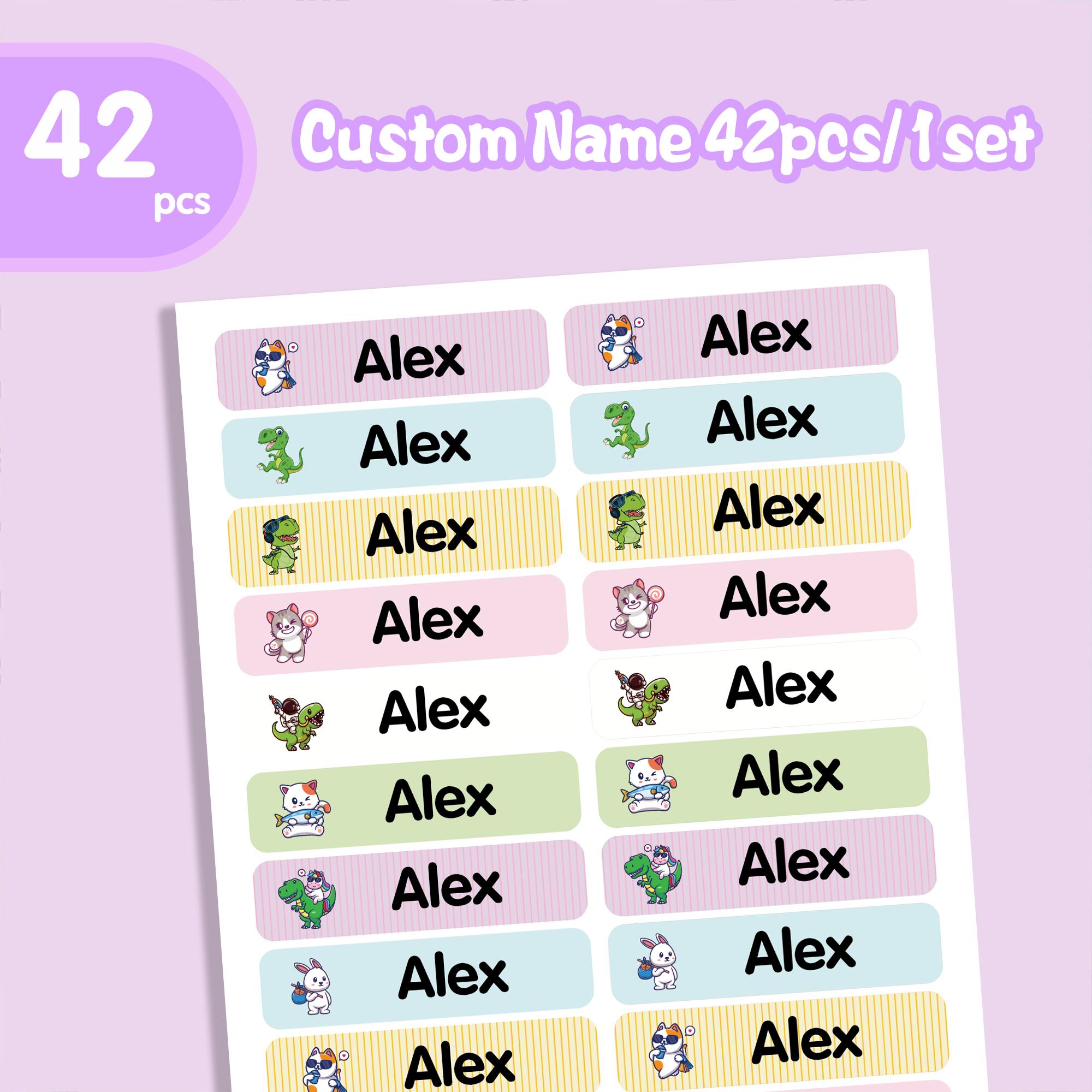 

Персональная наклейка-бейдж Водонепроницаемые Кавайные наклейки Декали Персонализированная этикетка с именем Для детей Школьные принадлежности Бутылка 42pcs