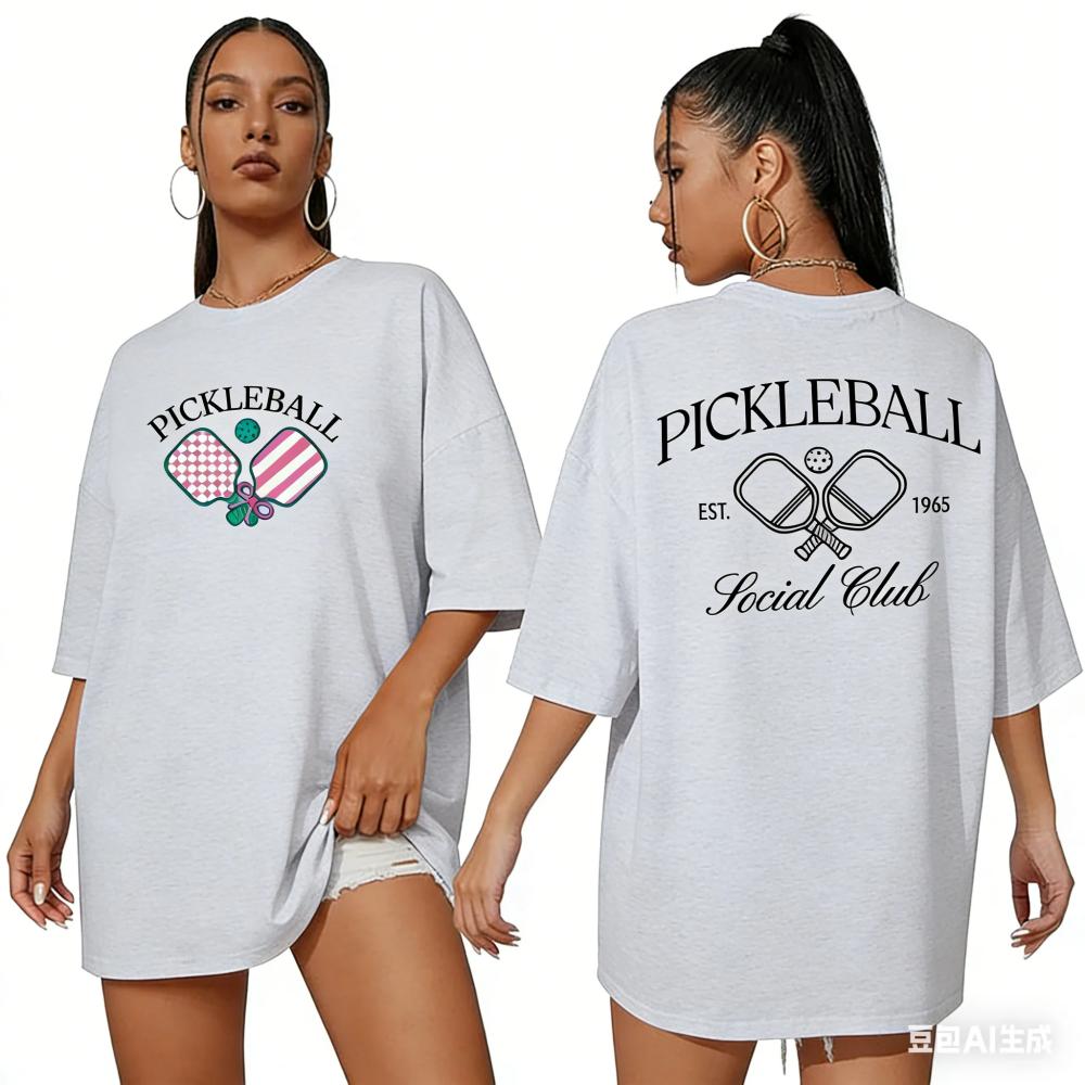 New Pickle Ball Shirt Women's Fun Extra Large Pickle Team Pattern T-shirt Baseball Fan T-shirt N Short Sleeve Family Outfit Top
