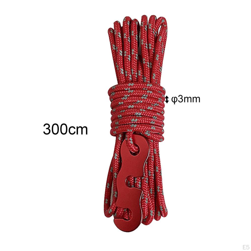 4Pcs Camping Tent Cords Outdoor Guy Lines Gear Survival Lightweight Wind Rope Reflective