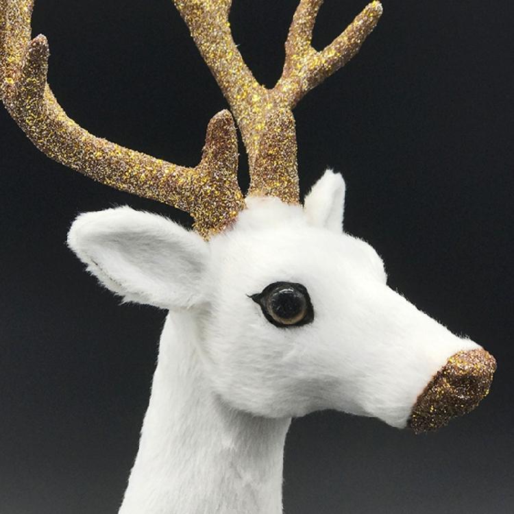 Christmas Deer Figurines,Deer Animal Model,Realistic Reindeer Figurines with Glittered Antler and Feet Centerpieces