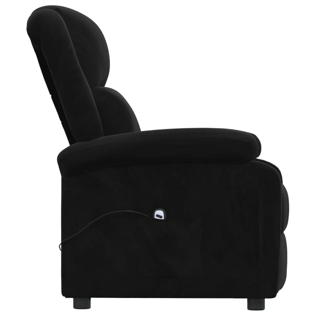 Electric Recliner Chair Black Velvet
