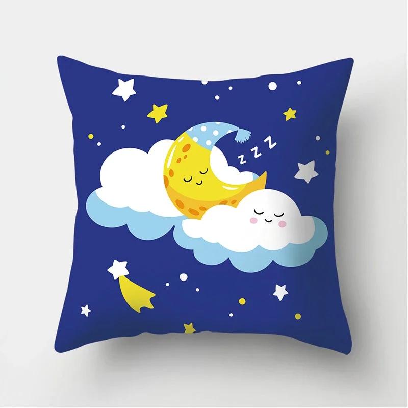 Cloud Star Rainbow Pattern Decorative Cushions Pillowcase Polyester Cushion Cover Throw Pillow Sofa Decoration Pillowcover