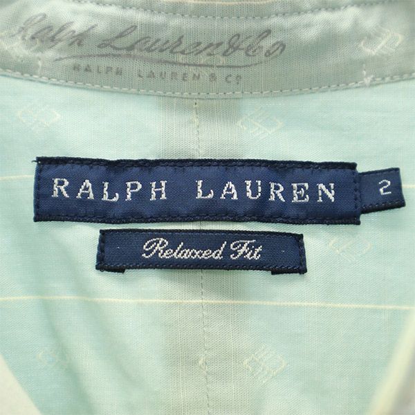 RALPH LAUREN Overall handle Long sleeve Band collar shirt 2 green Women Used