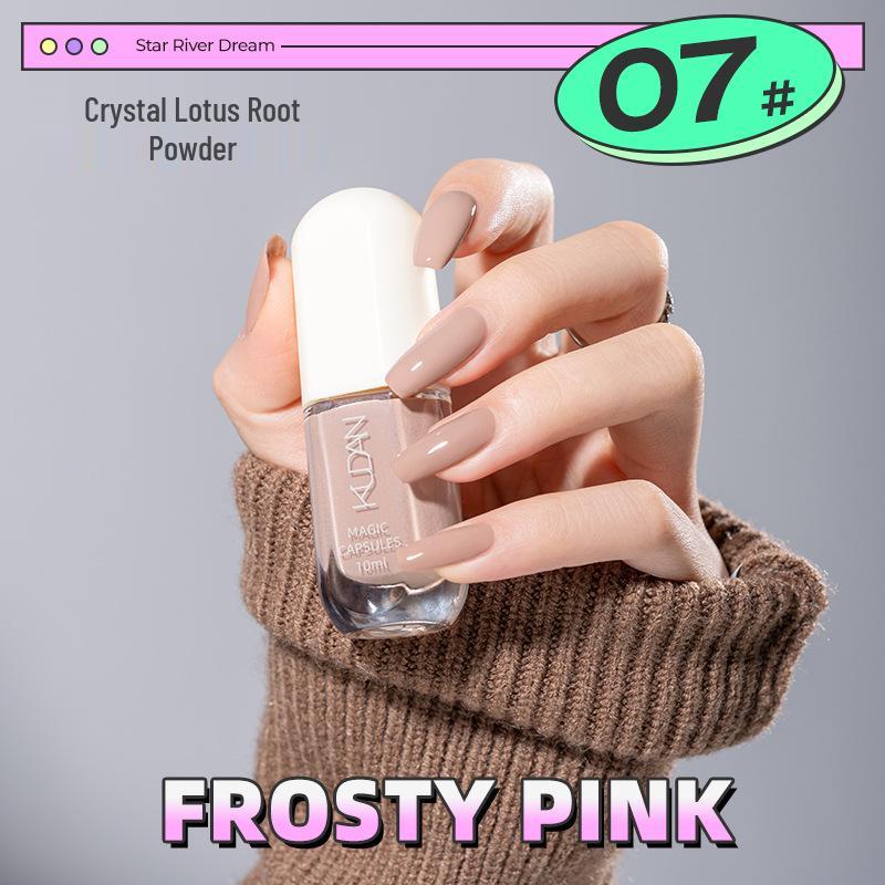 

No-Bake, Quick-Drying Nude Nail Polish with Fine and Dazzling Glitter, Odorless, Water-Based, Peel-Off, No Lamp Needed. 10ml