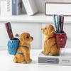 Creative Sculpture Golden Retriever Dog Pen Holder Cute Design Storage Box Pen Holder  Desk Use